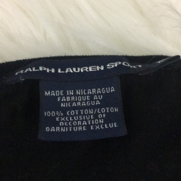 Ralph Lauren Black Long Sleeve V-neck Tee - Picture 2 of 2